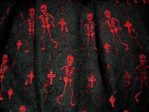 red skeletons skirt