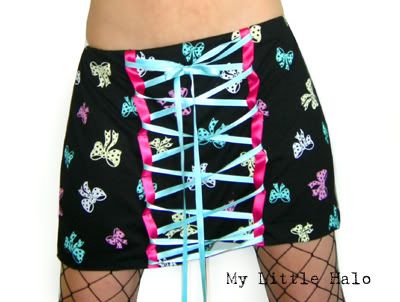 bows lace up gothic skirt
