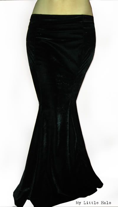 black fishtail skirt