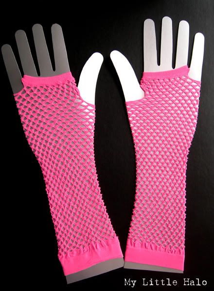 pink fishnet sleeves