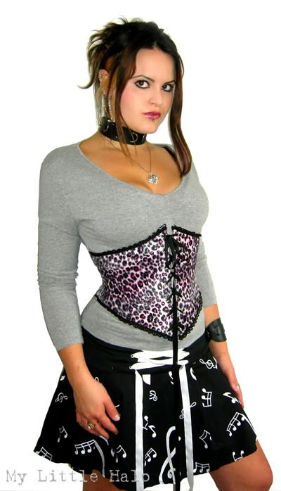 pink leopard print underbust corset