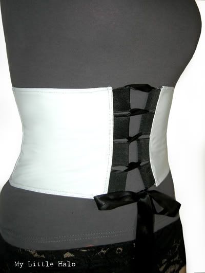 white pvc corset belt