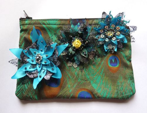 peacock feather purse