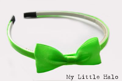 bright green bow alice band