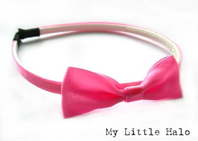 bright pink bow alice band