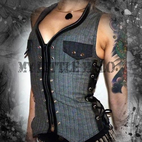 Kat Von D denim vest top