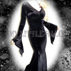 Black Velvet Morticia Addams Dress