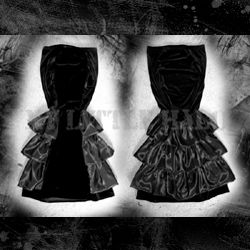 Black Gothic Velvet Ruffle Skirt