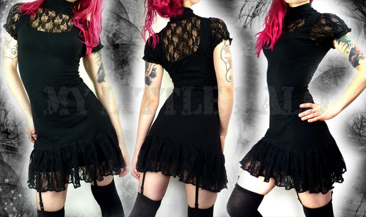 black goth lace summer dress