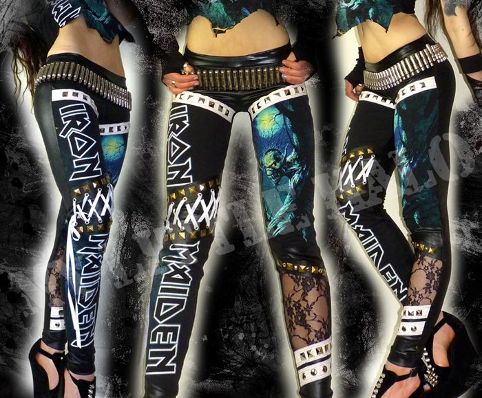 Iron Maiden Fear of the Dark Studded Leggings