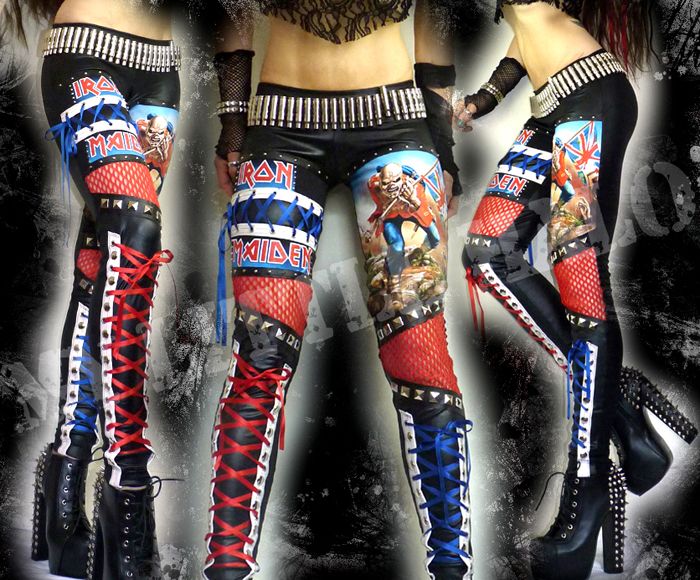 Iron Maiden The Trooper Studded Lace up Leggings