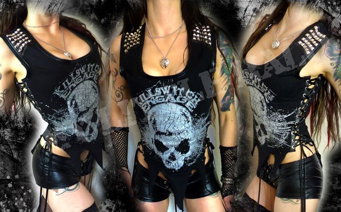 Killswitch Engage Studded Lace up Vest Top