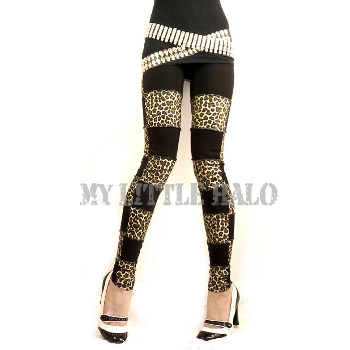 punky leopard print full length leggings