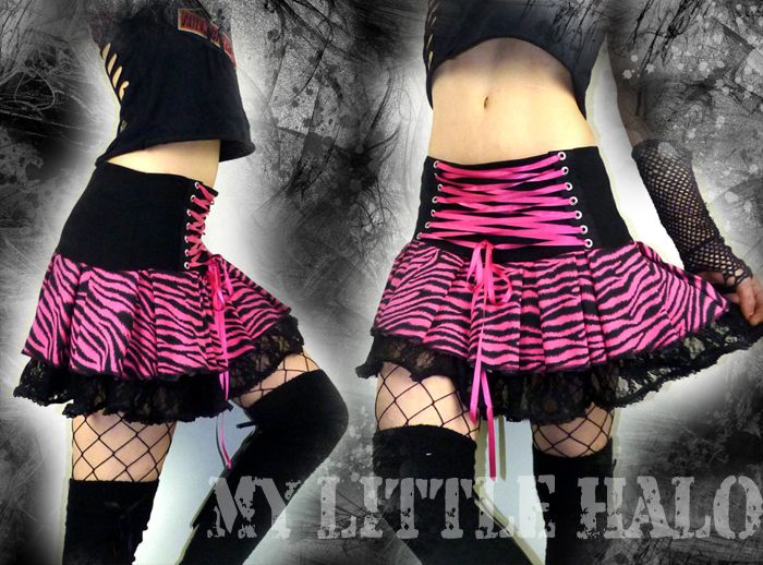  pink zebra print mini skirt