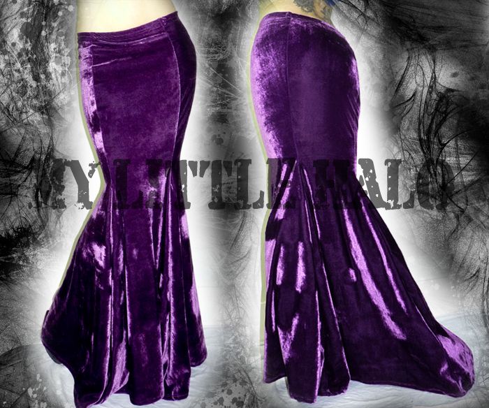 Gothic Purple Fishtail Skirt