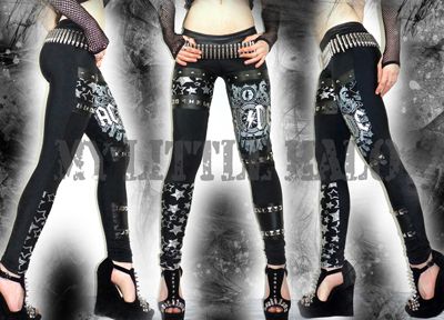 Silver Studded AC/DC Leggings