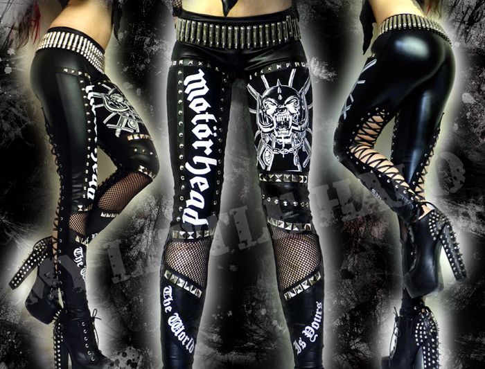 Studded/Fishnet Motorhead Sexy Leggings