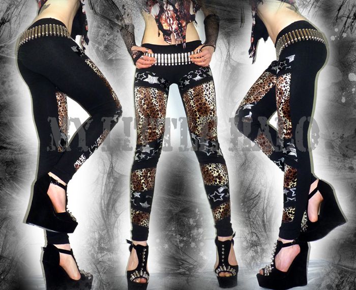velvet leopard print, star print leggings