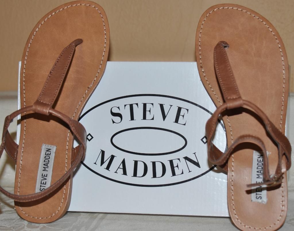New-Steve-Madden-034-Debbi-034-cognac-Leather-strap-sandals-shoes-womens-6-6-5-7-5-8