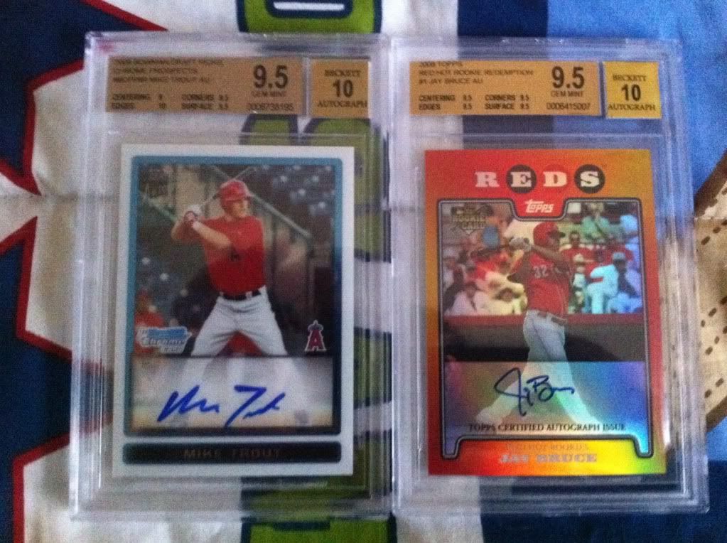 Mike Trout and Jay Bruce BGS