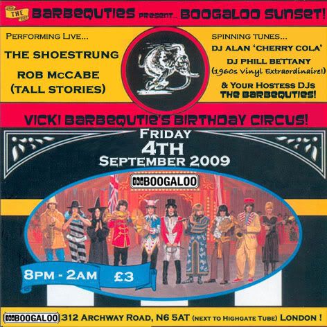 Friday 4th Sep @ The Boogaloo!