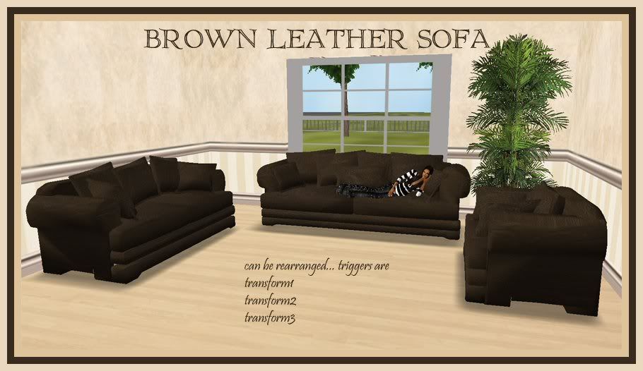 brown leather lounge suite