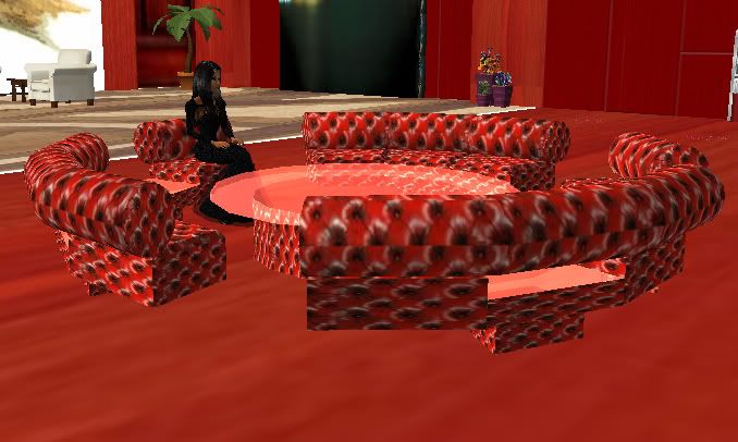 red diamond tufted sofa