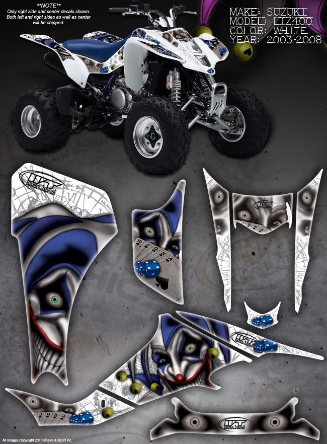 SUZUKI LTZ400 LTZ 400 GRAPHICS DECALS THE EVIL JESTER  