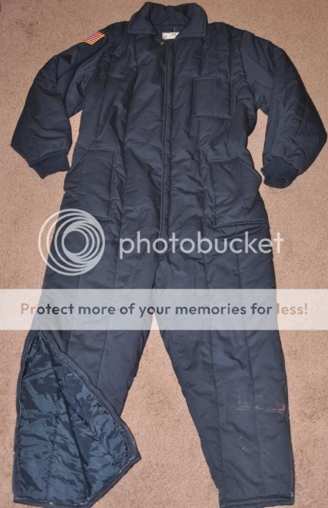   insulated navy blue coveralls/overalls snow suit,mens M,exc  