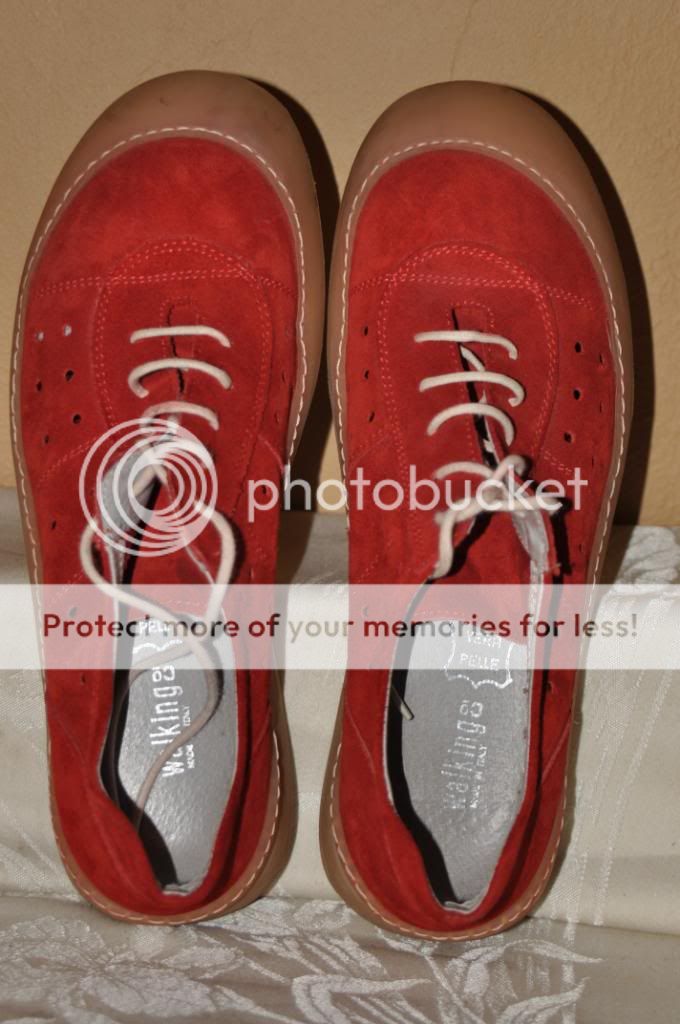 Walking Co Red Suede leather sport shoes,Made in ITALY,Pelle Vera 