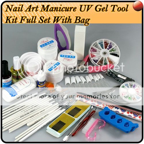 COMBO NAIL ART FULL SET MANICURE UV GEL KIT TOOL E148  