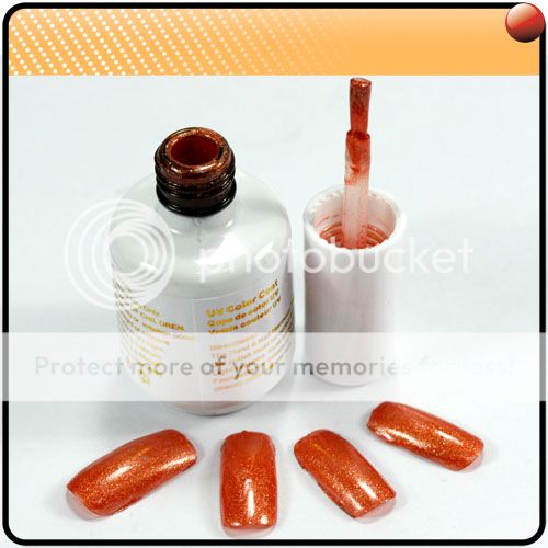 Nail Art Soak Off Glitter ORANGE UV Gel Polish 15ML B5C  