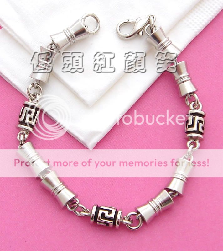 Korean Drama Silver Carve Mens chain bracelet  